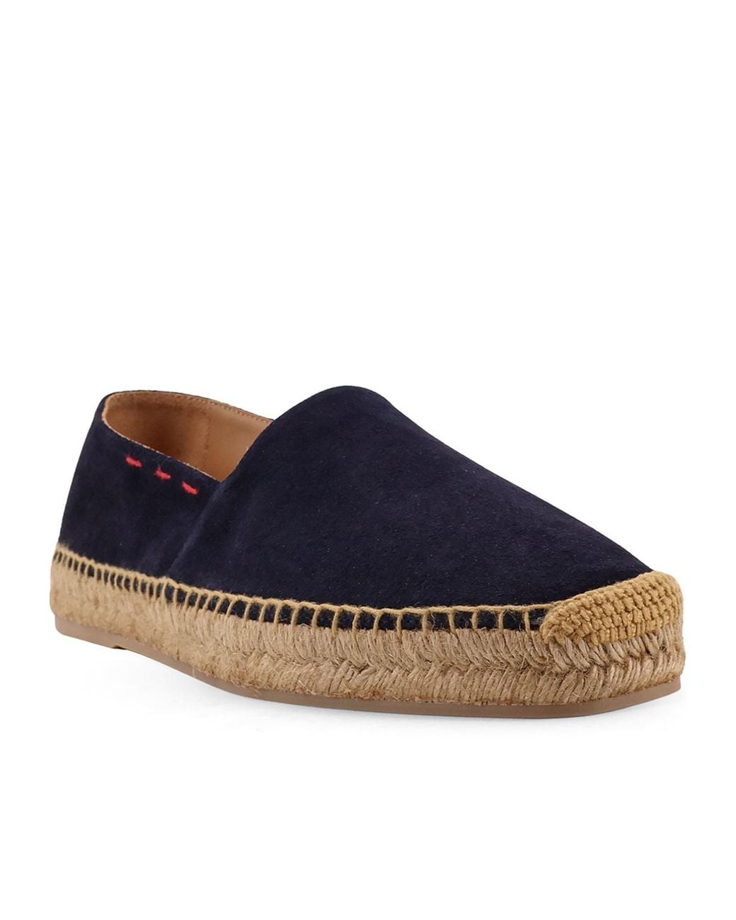 Kiton Blue Square-Toe Slip-On Espadrilles for men