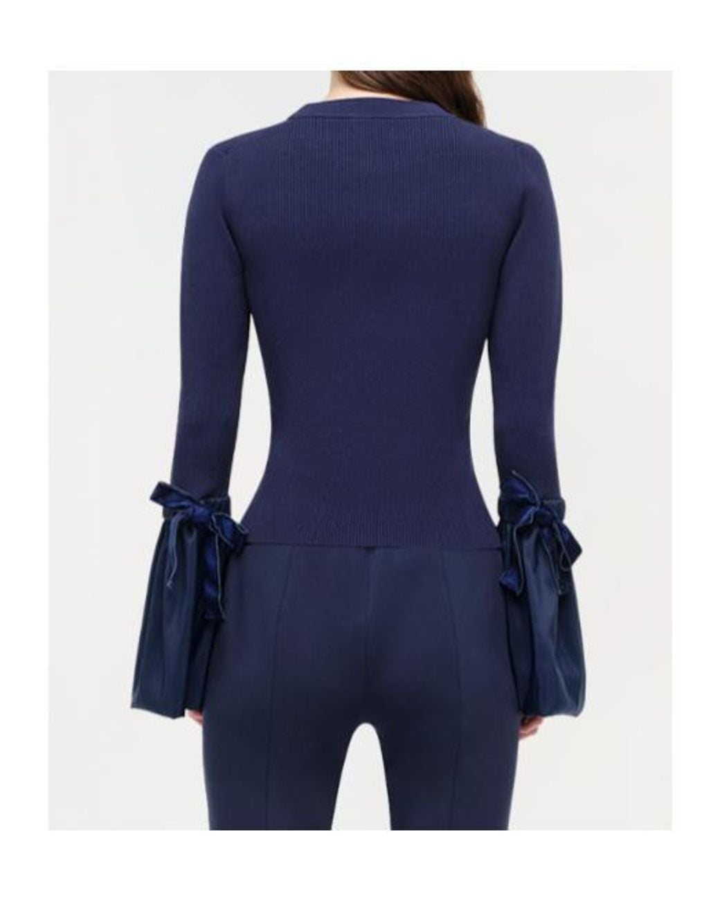 Jonathan Simkhai Blue Agata Taffeta Knitted Top