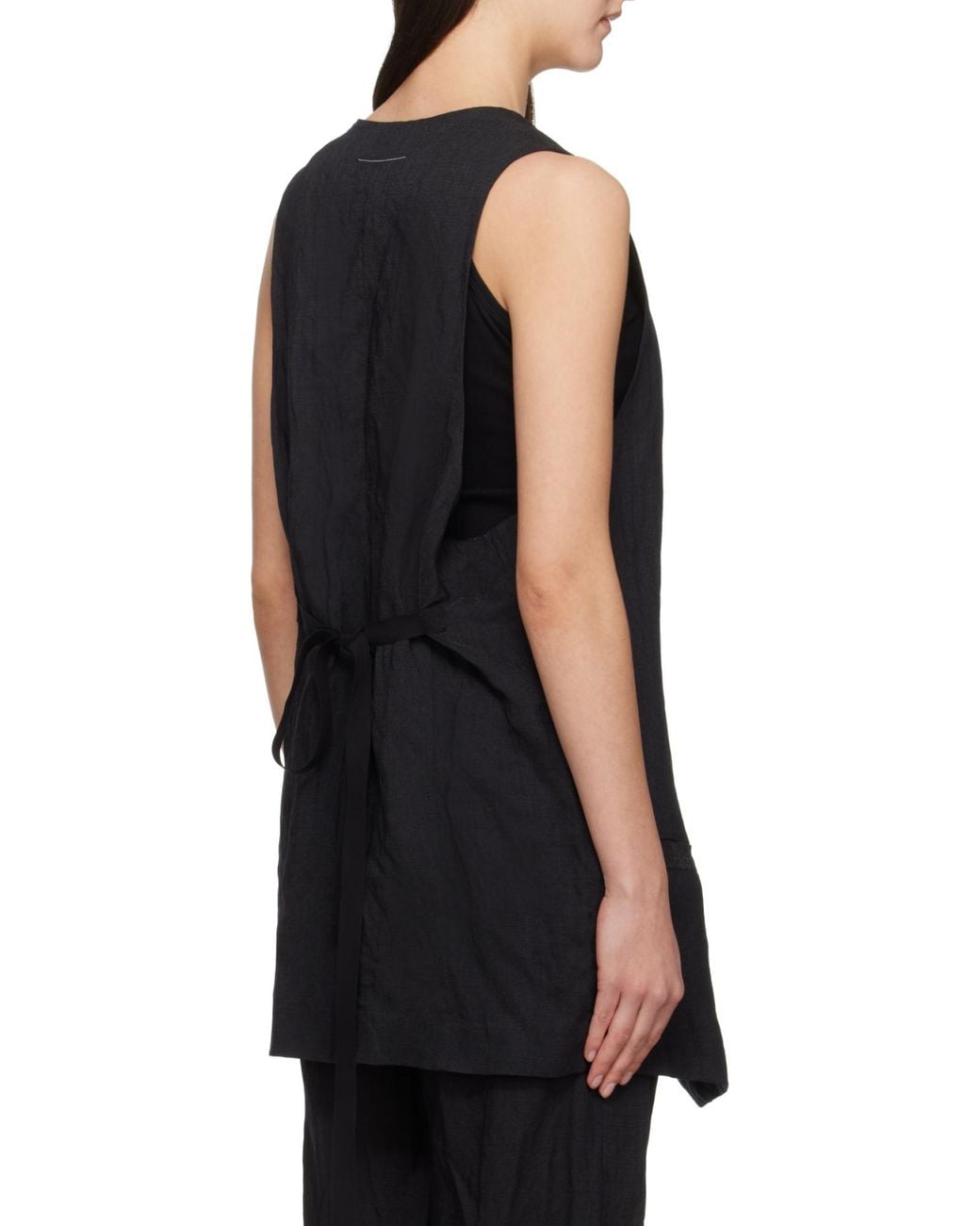 MM6 by Maison Margiela Black V-Neck Vest