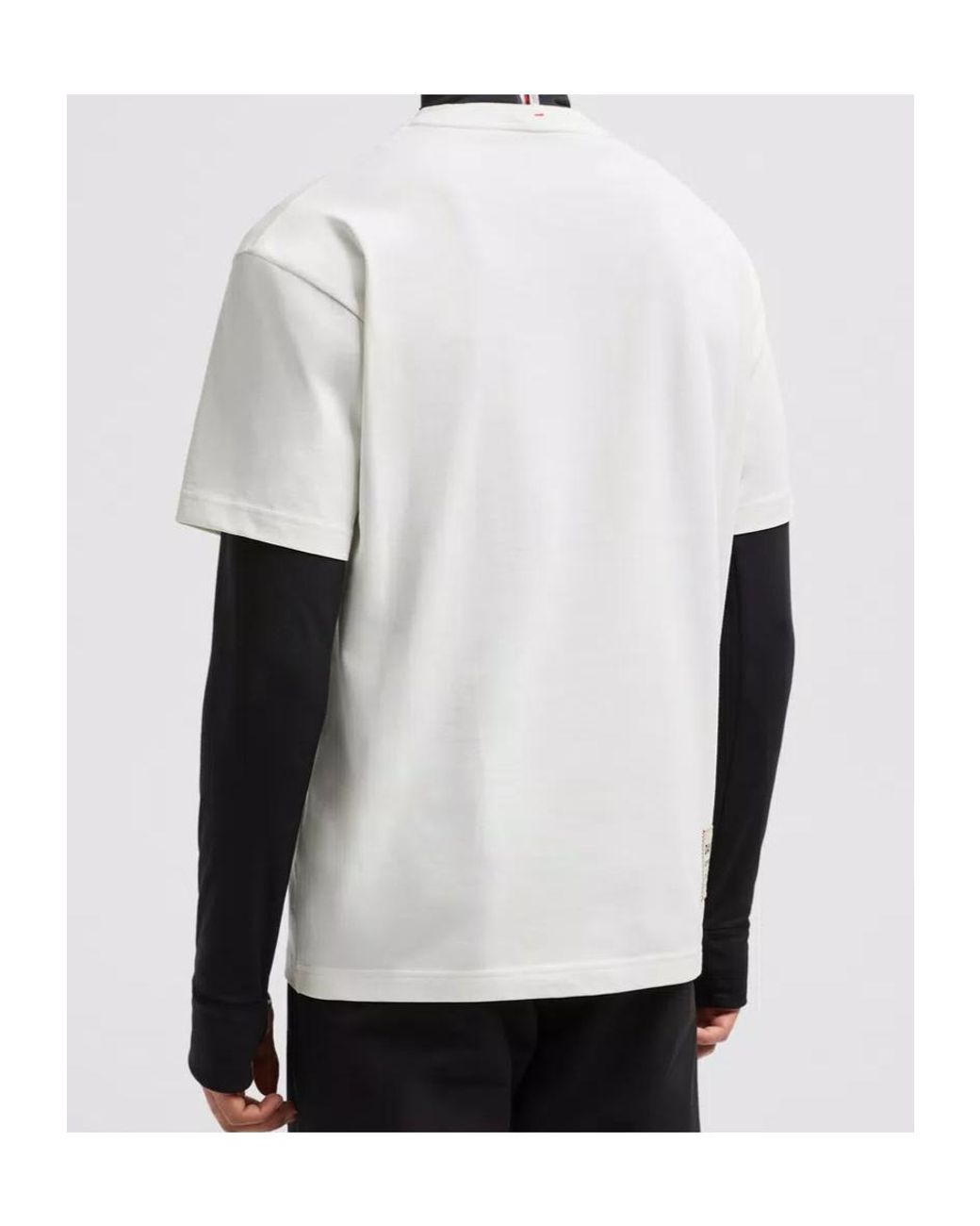 Moncler White Grenoble Regular Fit Crewneck T-Shirt for men