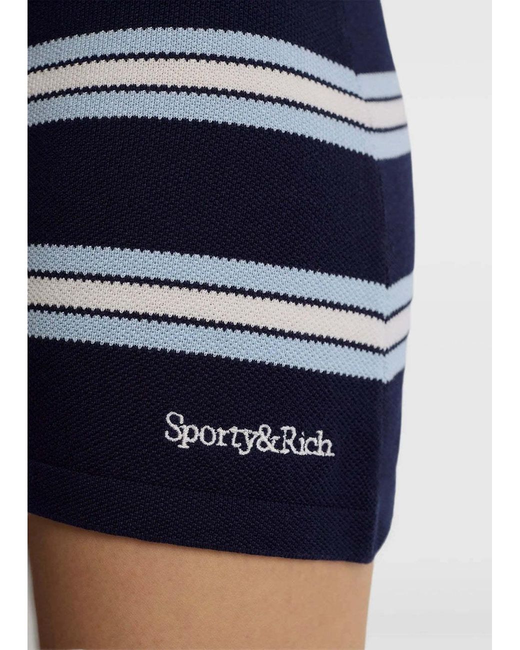 Sporty & Rich Blue Striped Mini Skirt
