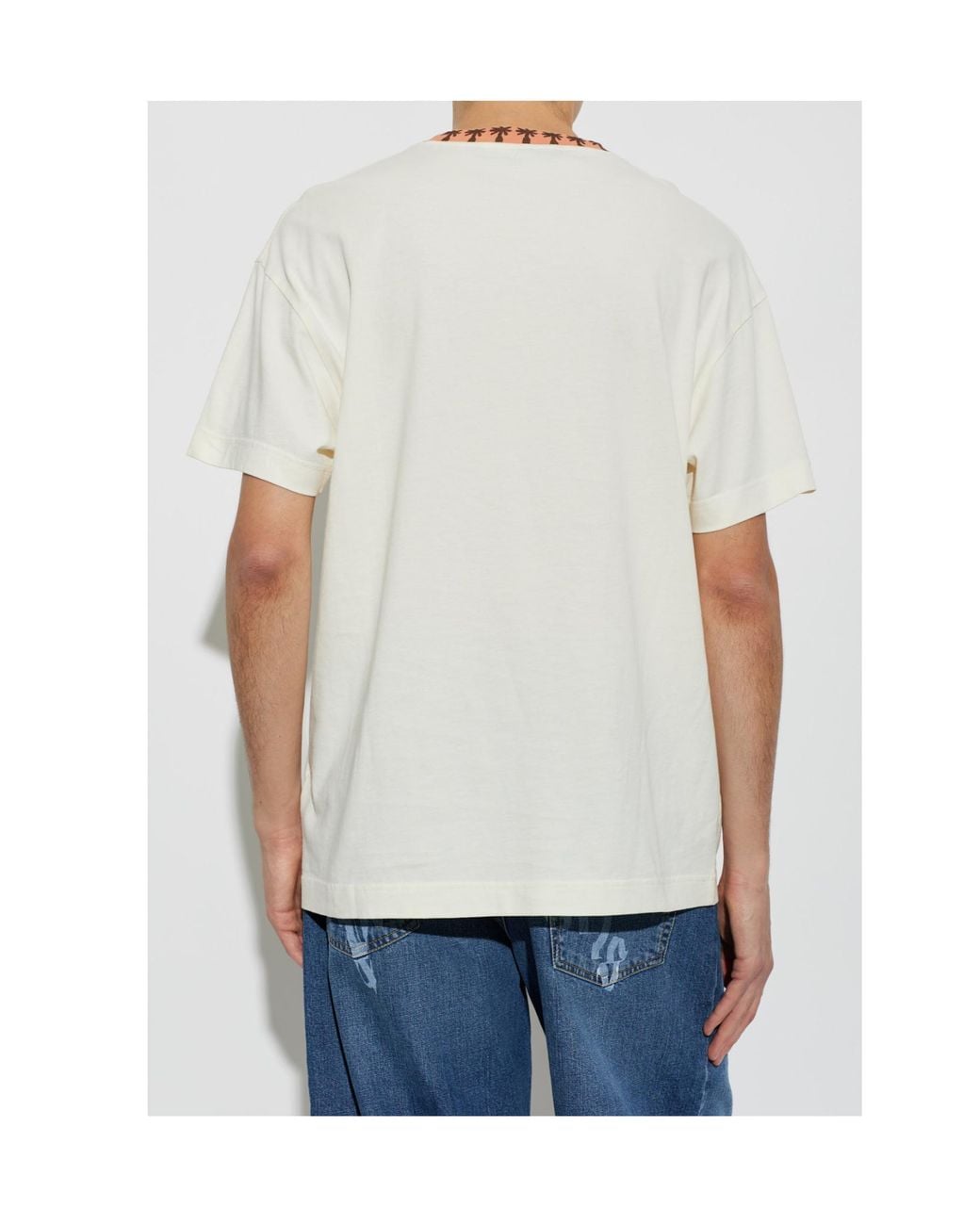 Palm Angels White Crew-Neck Short-Sleeve T-Shirt for men