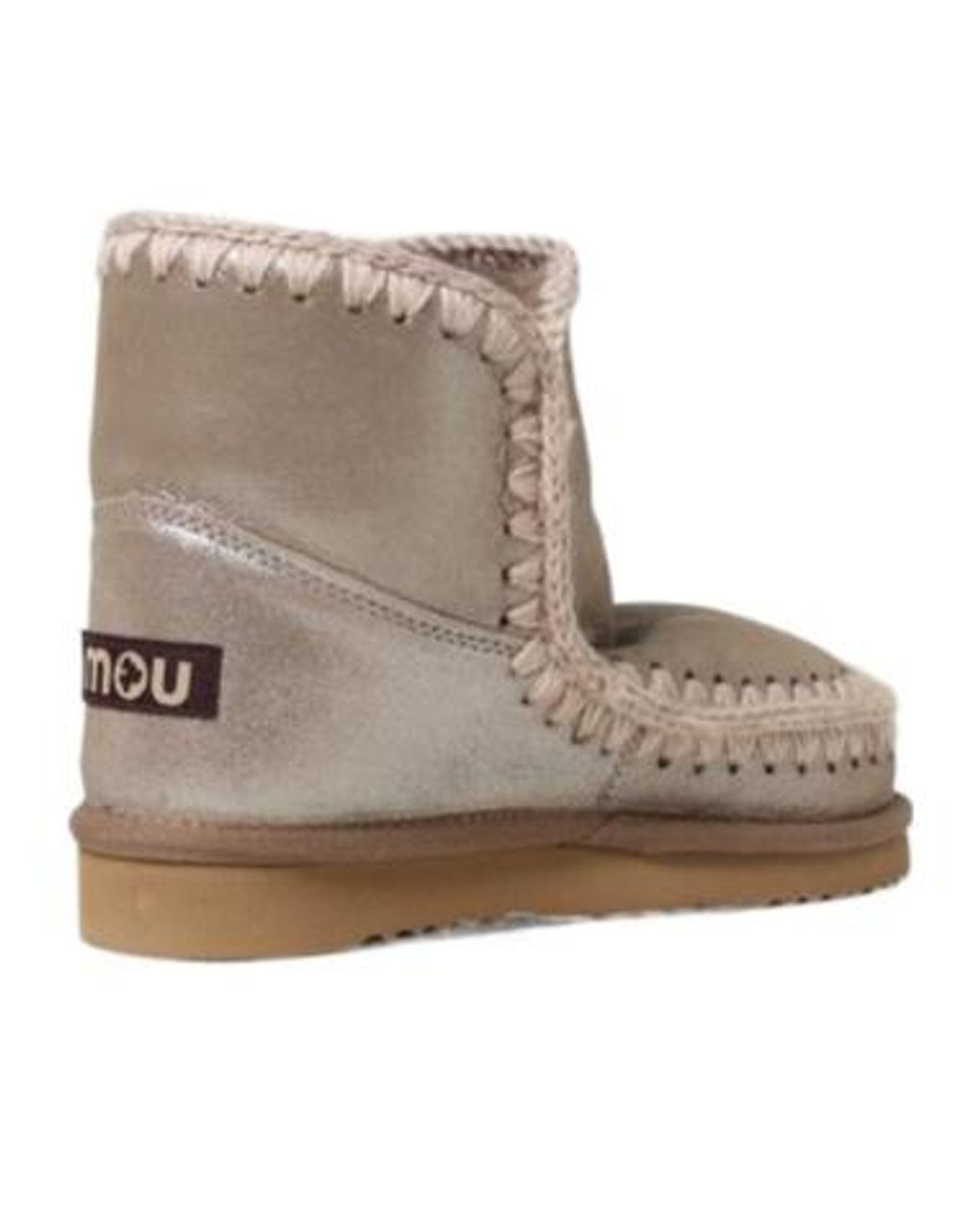 Mou Natural Round-Toed Ankle Boots