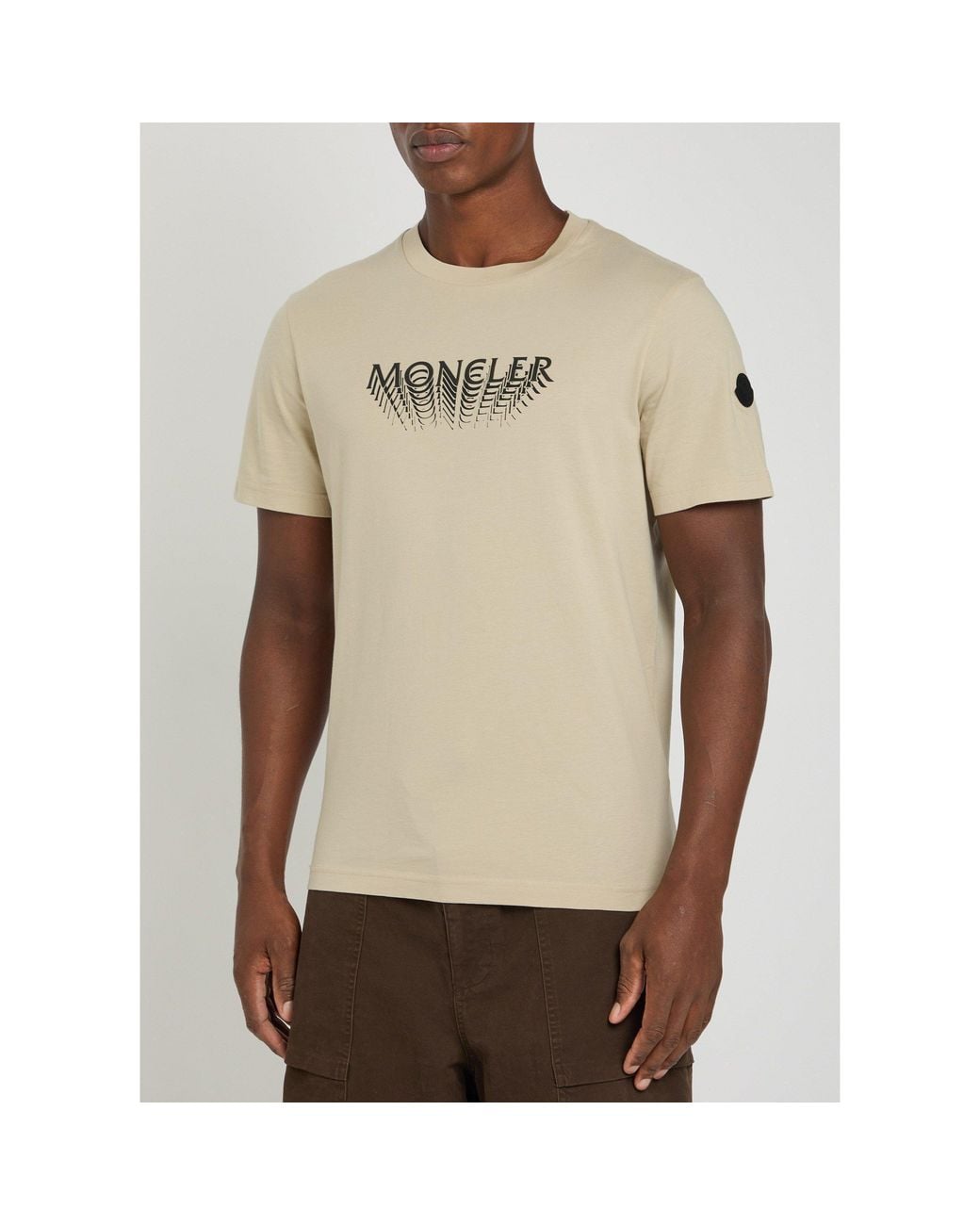 Moncler Natural Logo Cotton Short-Sleeve T-Shirt for men