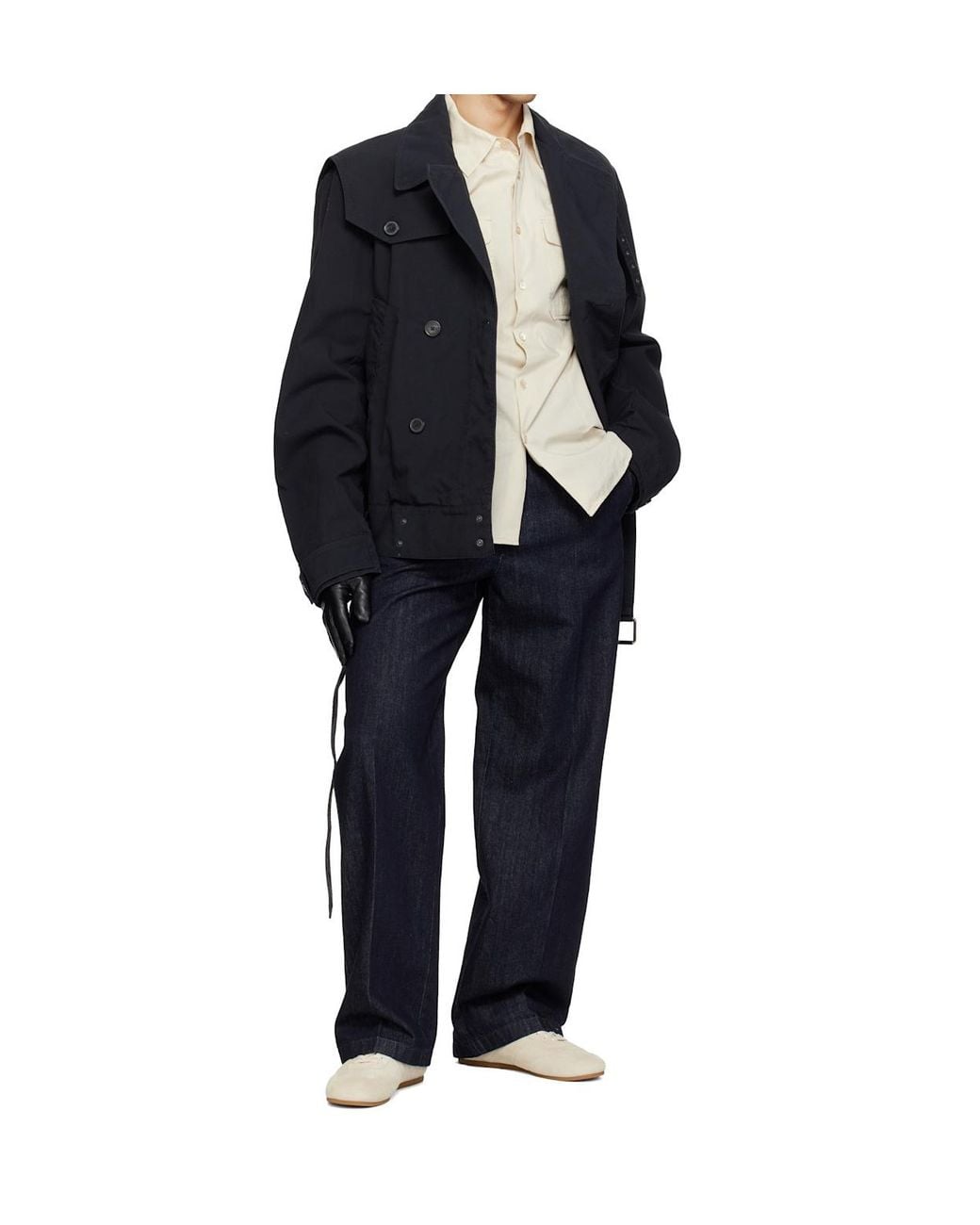 Ssstein Black Sheepskin Gloves for men