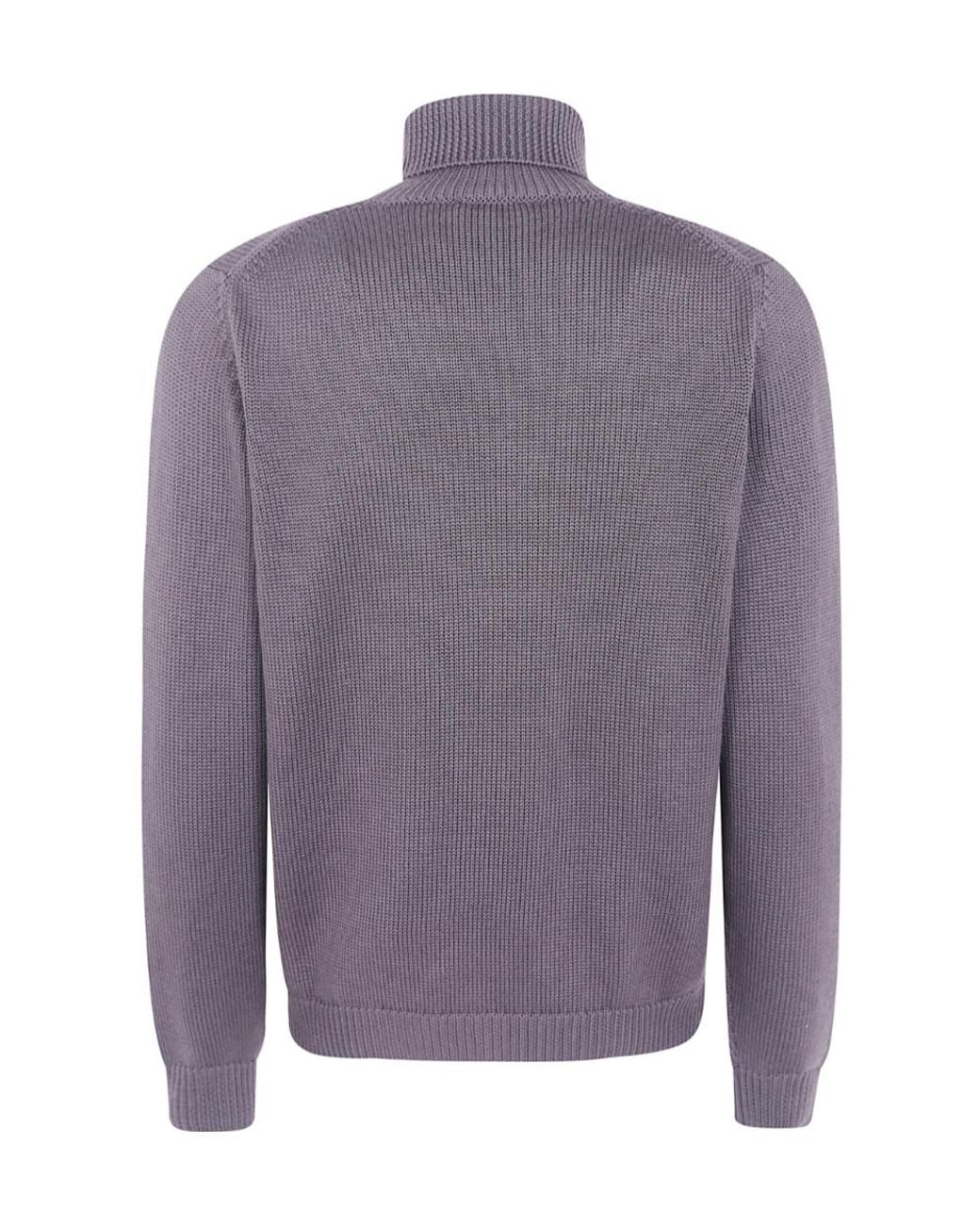 Nuur Purple Turtle-Neck Chunky-Knit for men