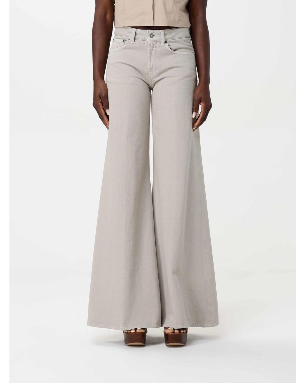 Dondup Gray Marlen Wide-Leg Jeans
