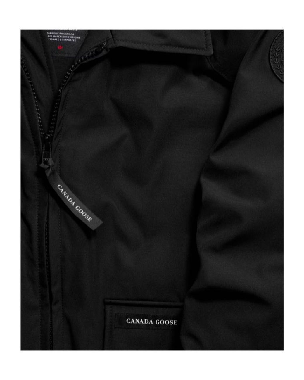 Canada Goose Black Logo Detail Zip-Up Jacket for men