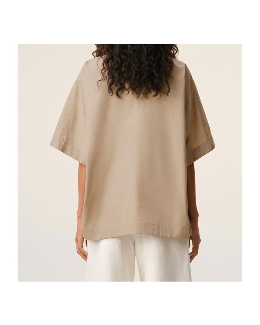 AMI Natural Turtleneck Blouse