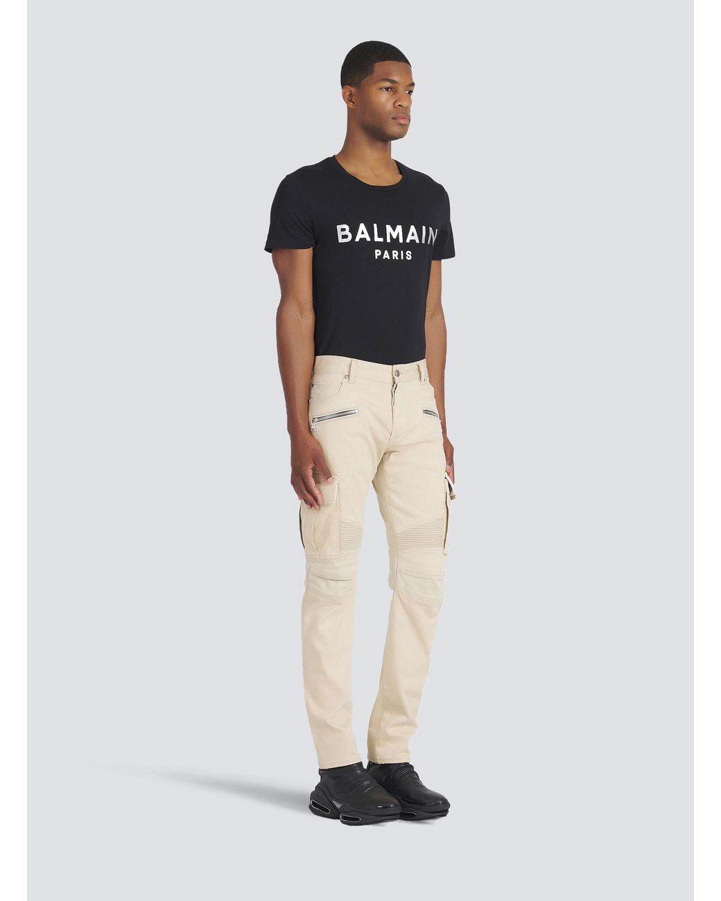 Balmain Natural Cotton Cargo Trousers for men