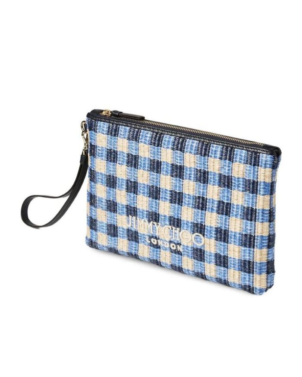 Jimmy Choo Blue Zip-Top Clutch