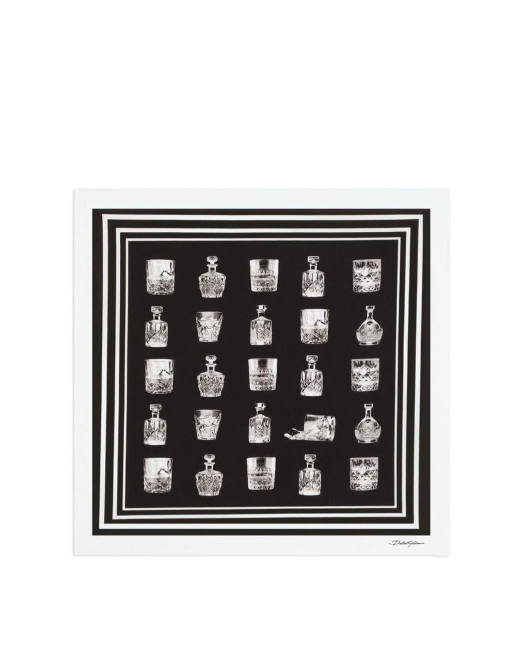 Dolce & Gabbana Black Glass-Print Foulard for men
