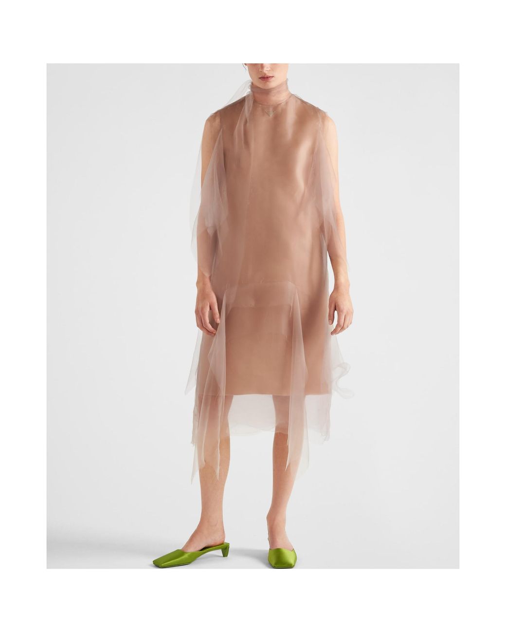 Prada White Layered Sleeveless Dress