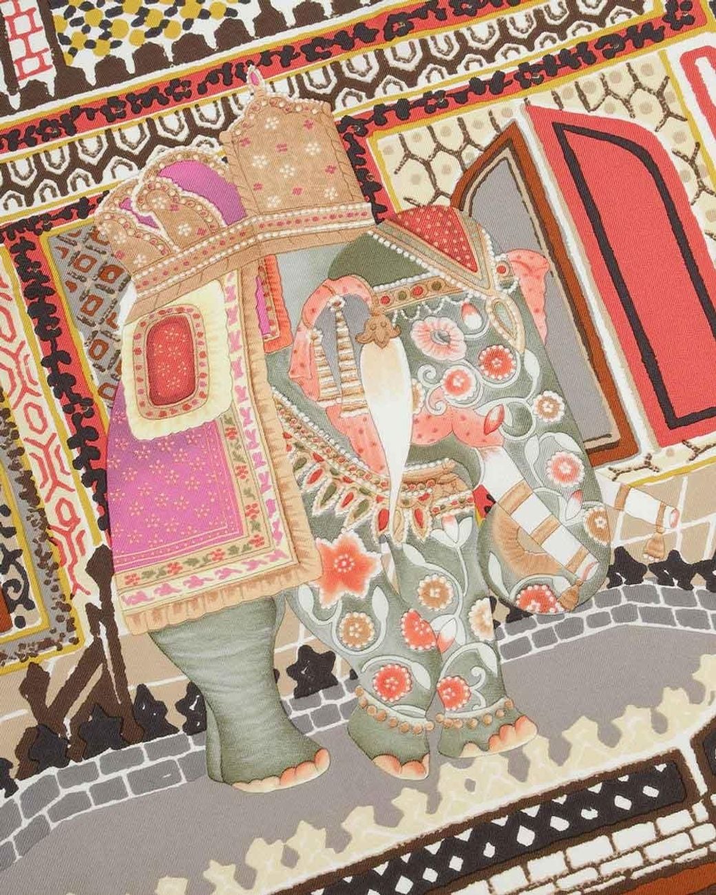 Ferragamo Pink Printed Silk Scarf