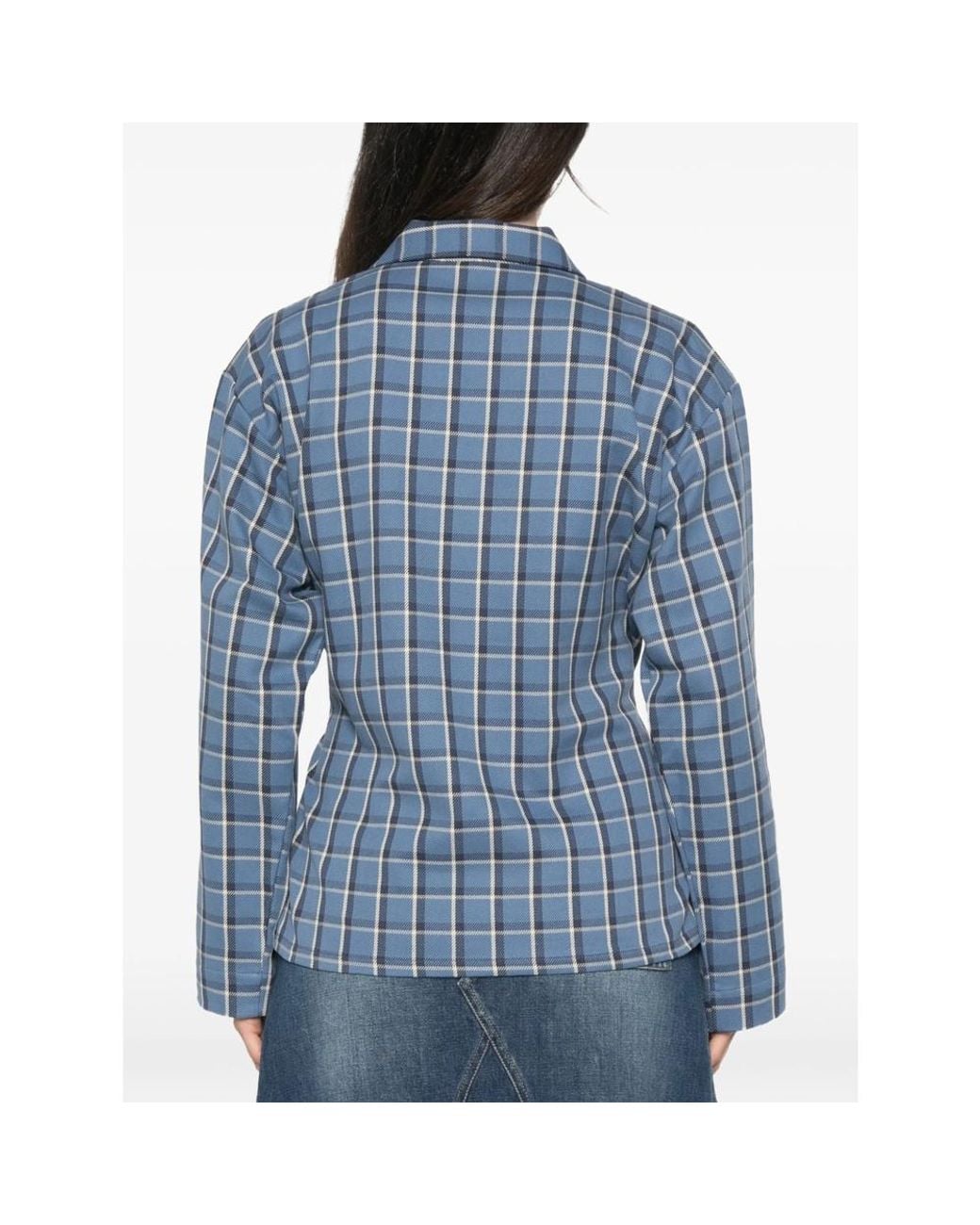 Baserange Blue Long-Sleeve Plaid Shirt