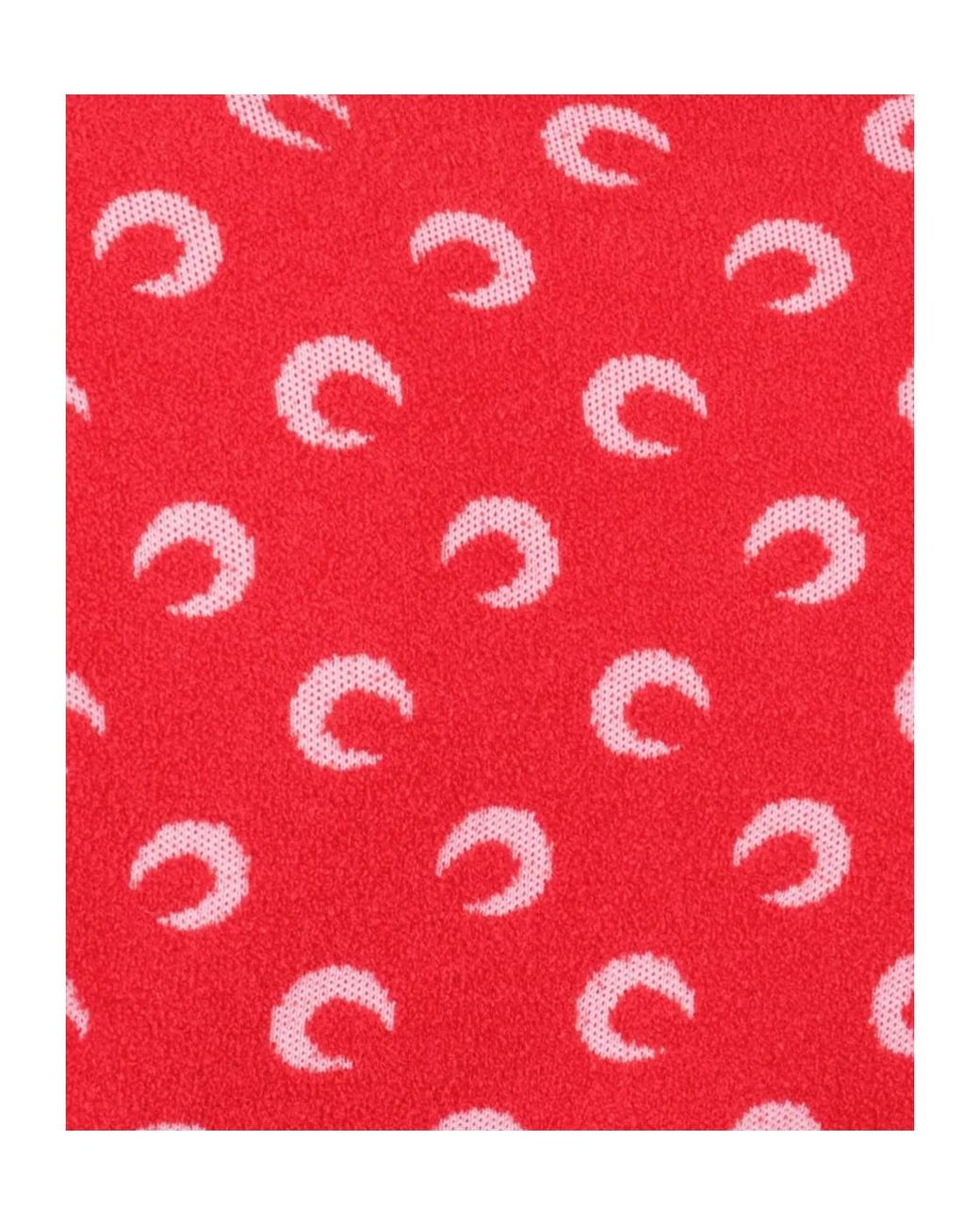 MARINE SERRE Red Moon Jacquard Knitted Top