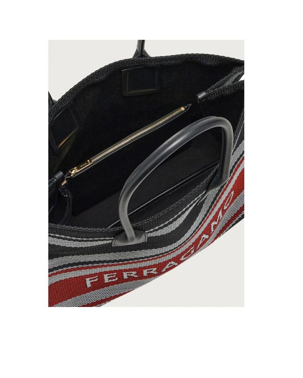 Ferragamo Black Ferragamo Logo Jacquard Signature Tote Bag