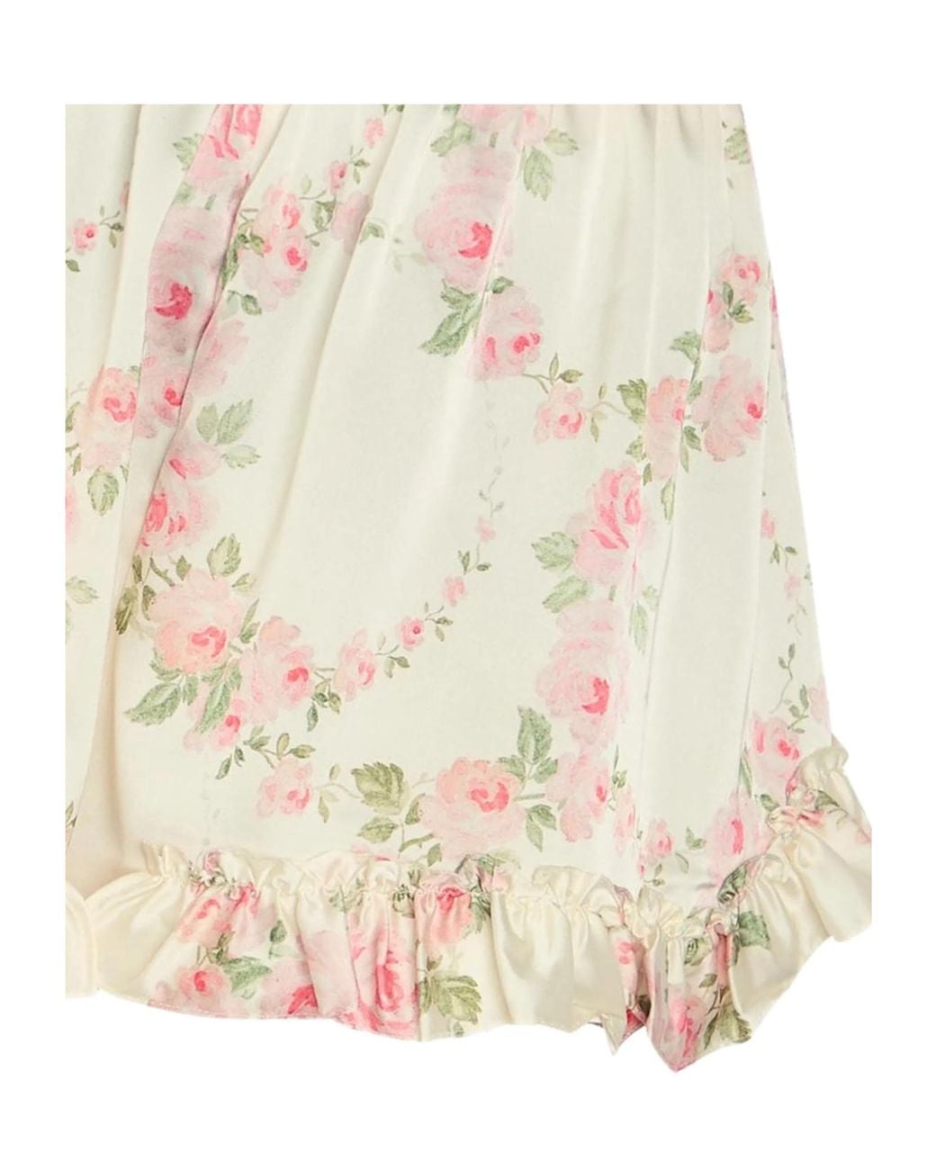 Simone Rocha Natural Floral-Print Ruffled Shorts