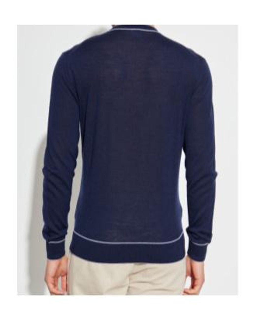 Eleventy Blue Contrasted-Trim Crewneck Knitted Jumper for men