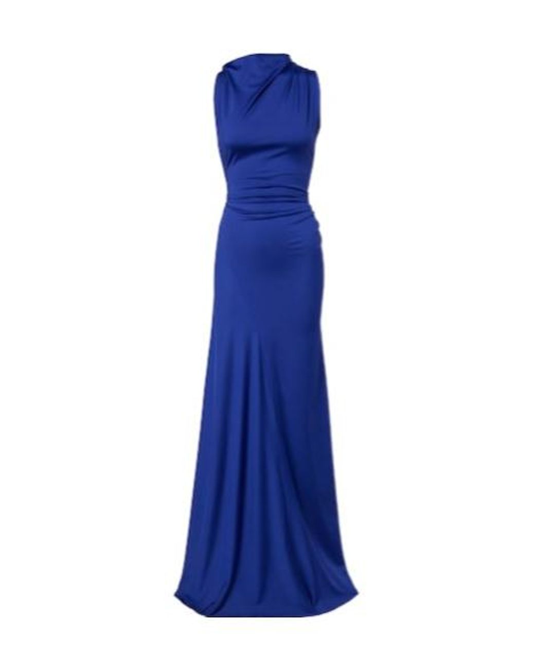 Victoria Beckham Blue Asymmetric Draped Gown