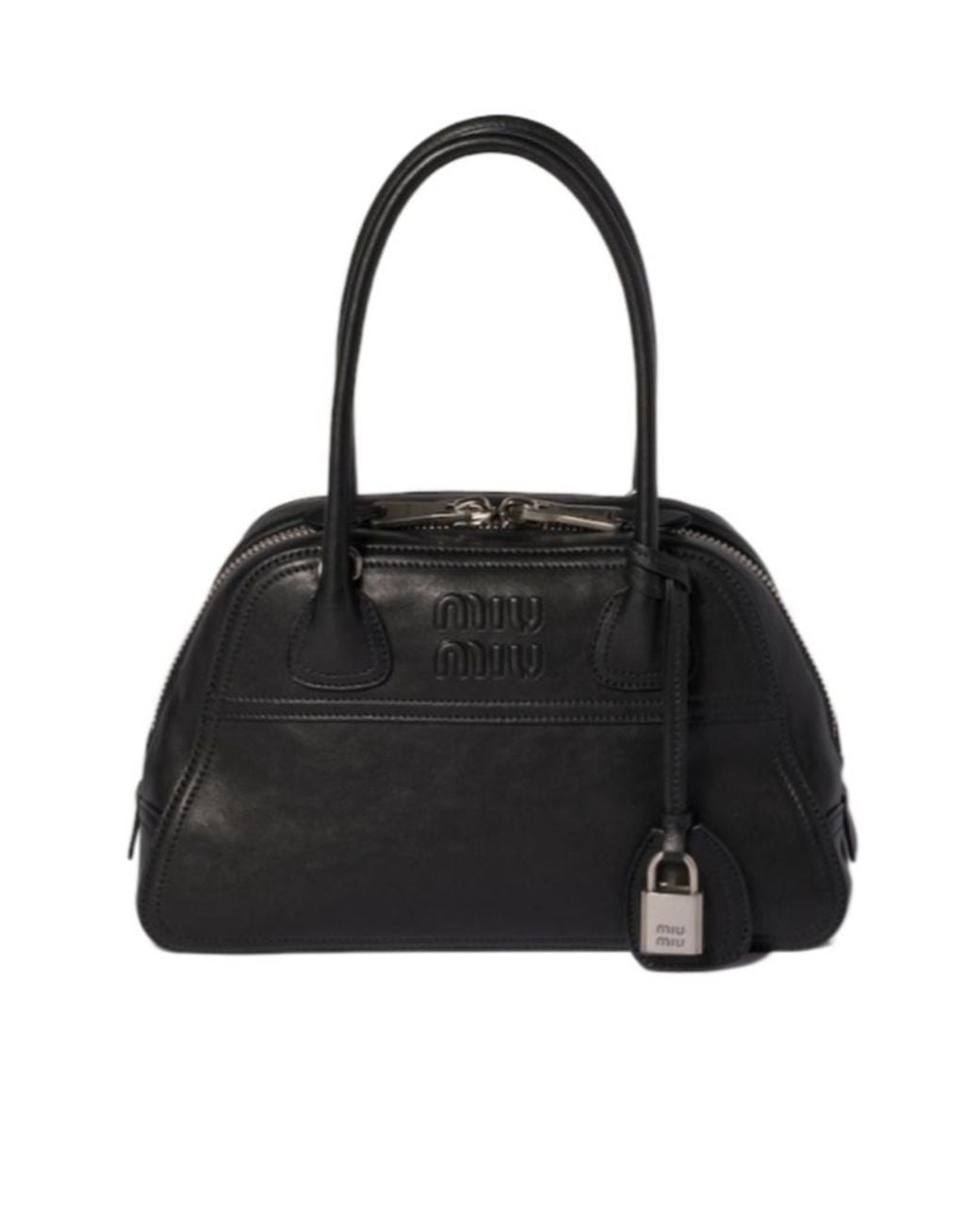 Miu Miu Black Vivant Nappa Leather Bag