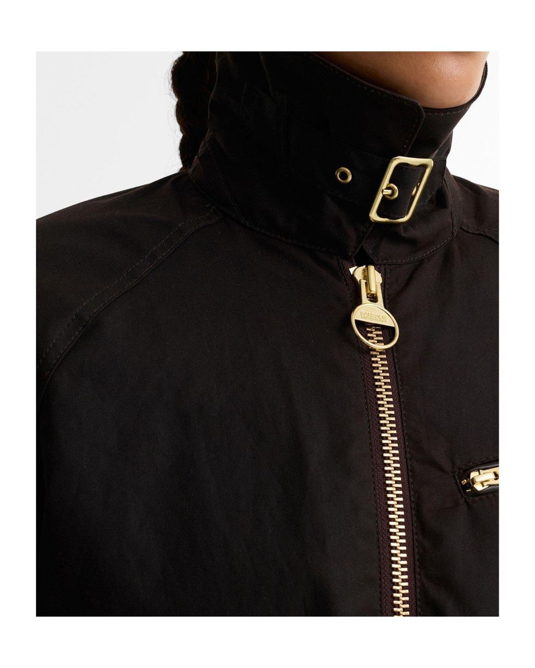 Barbour Black Collar Cropped Jacket