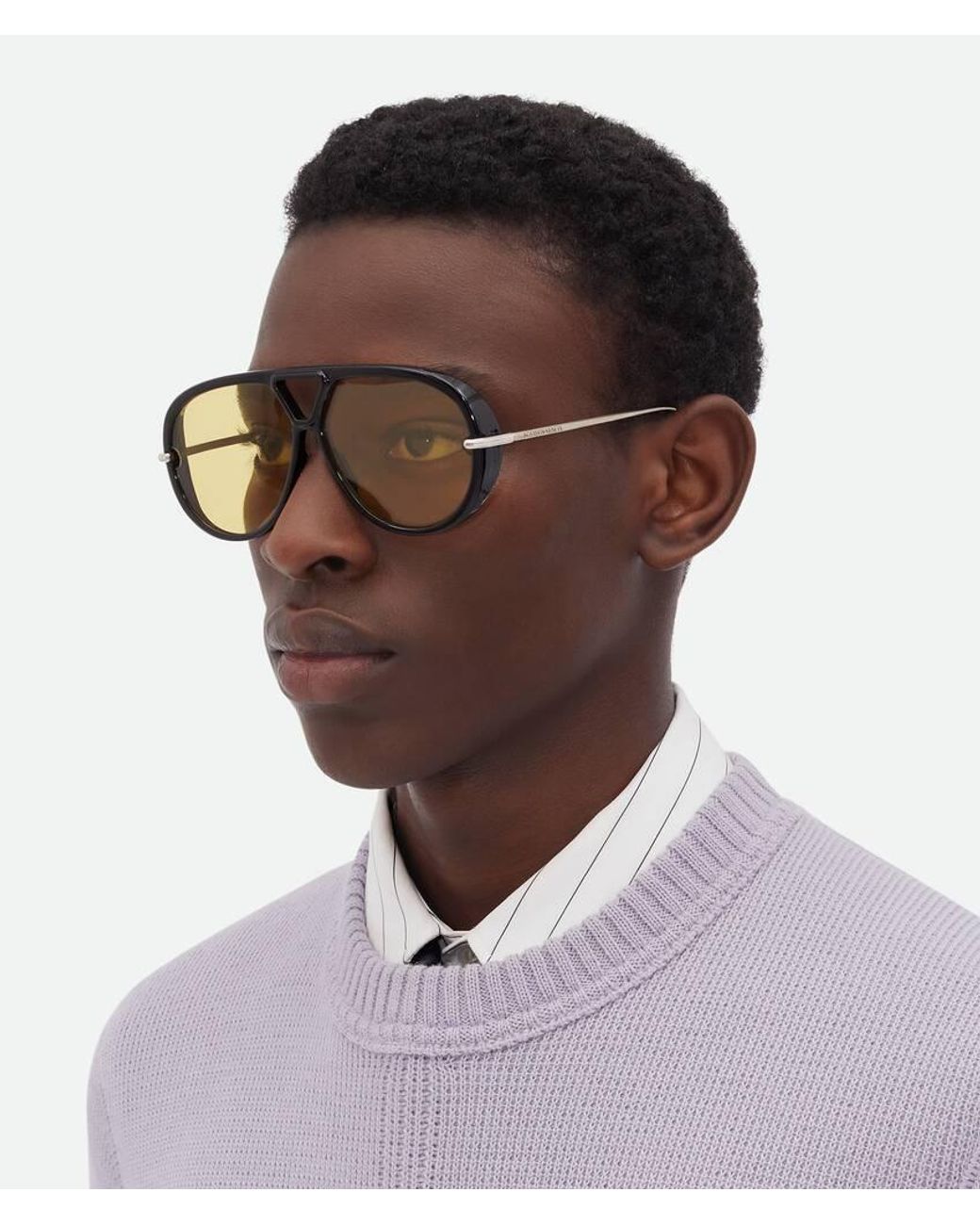 Bottega Veneta Green Eyewear Classic Aviator Sunglasses for men