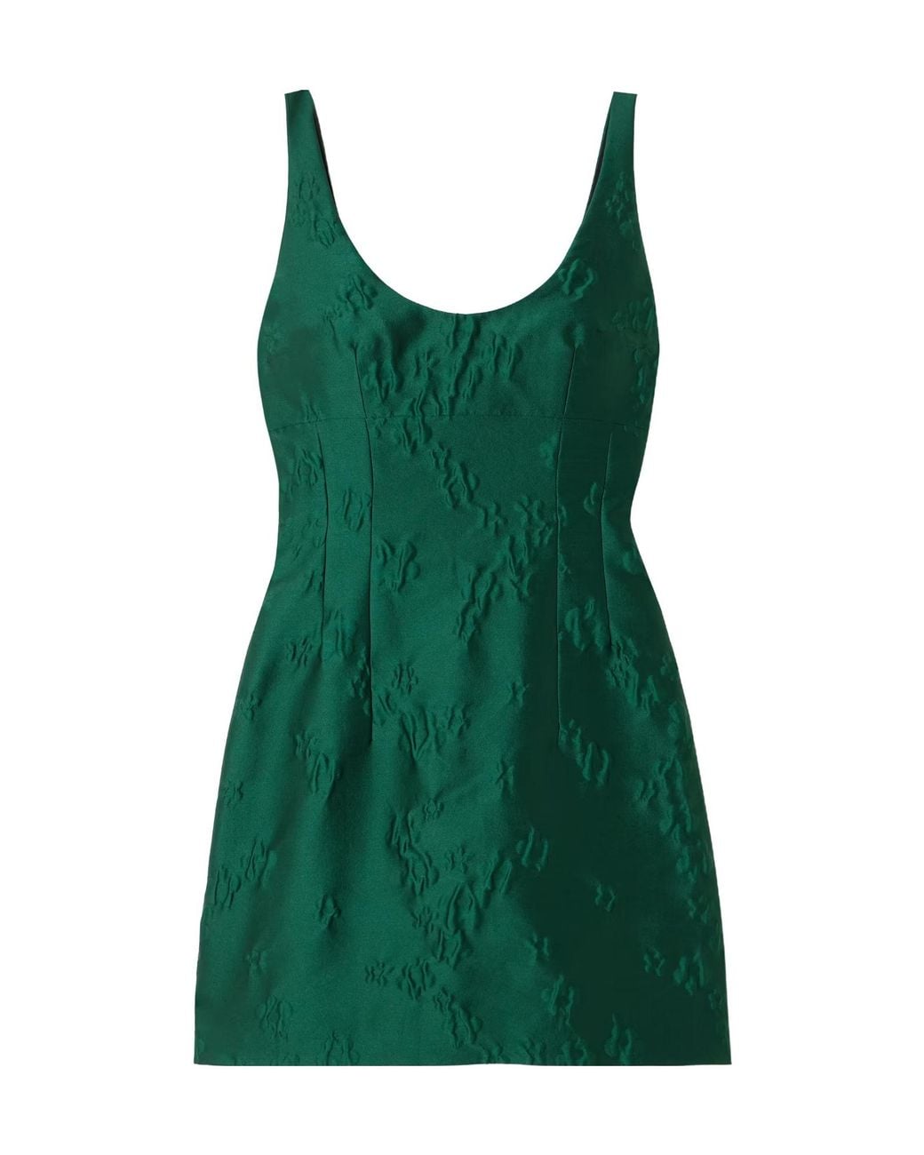 Emilia Wickstead Green Einna Floral Cloqué Mini Dress
