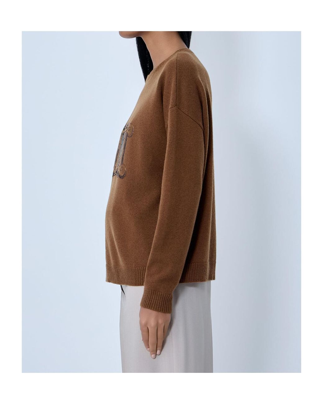 Max Mara Brown Mxmterra Oversized Jumper