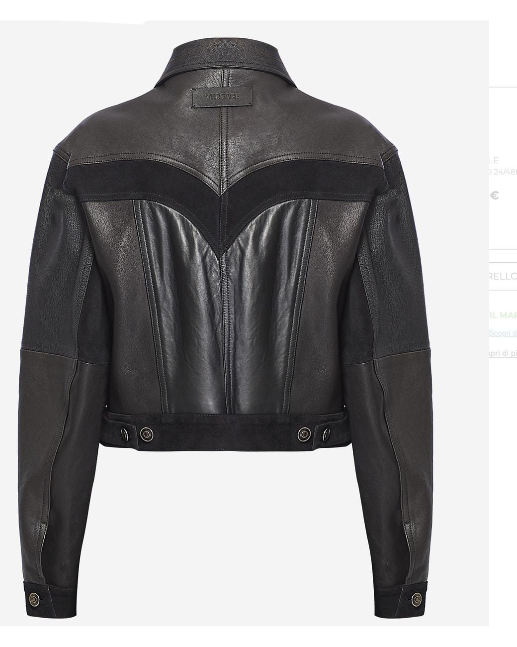 Versace Black Slim Leather Patchwork Jacket