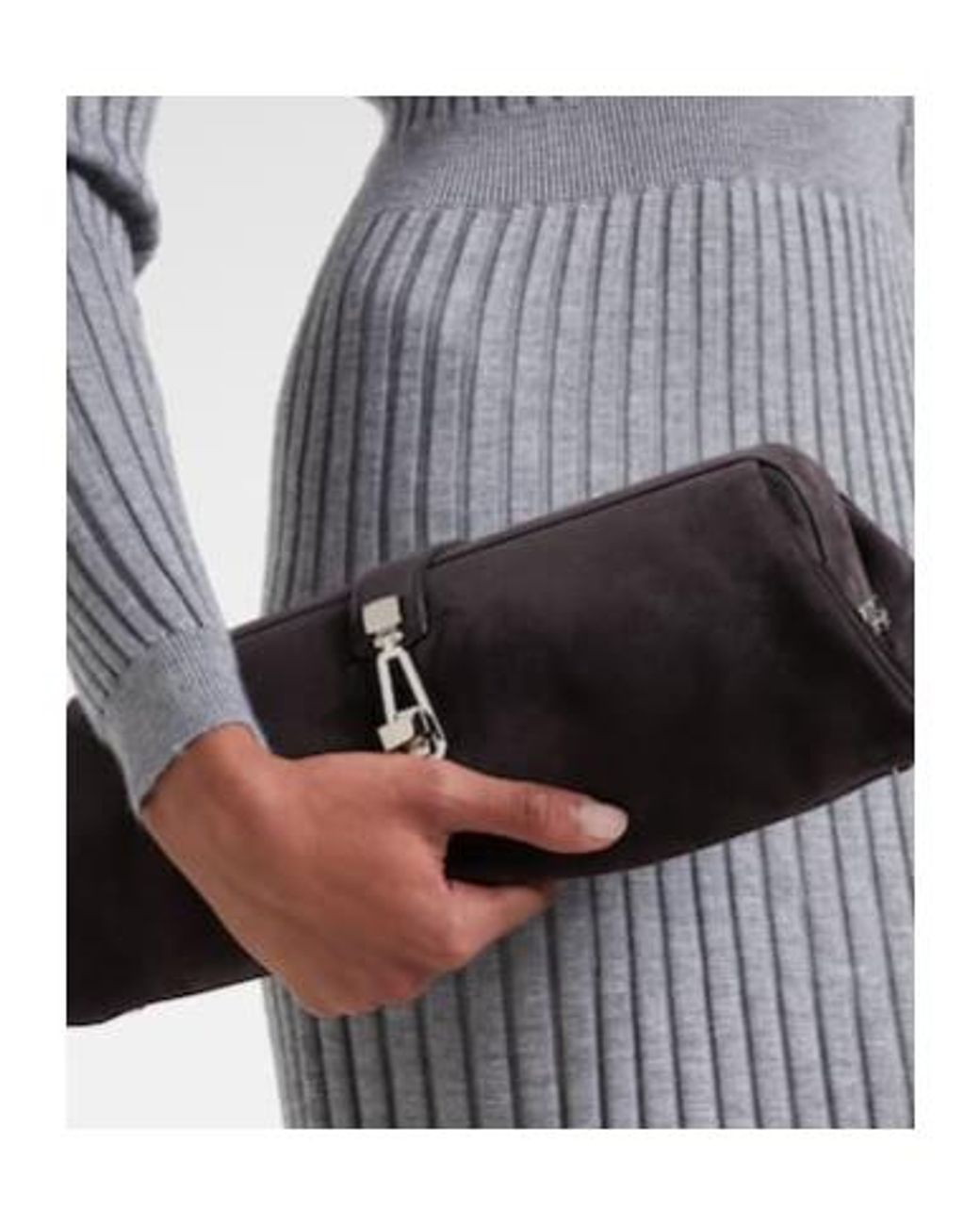 Gabriela Hearst Black Small Suede Shoulder Bag