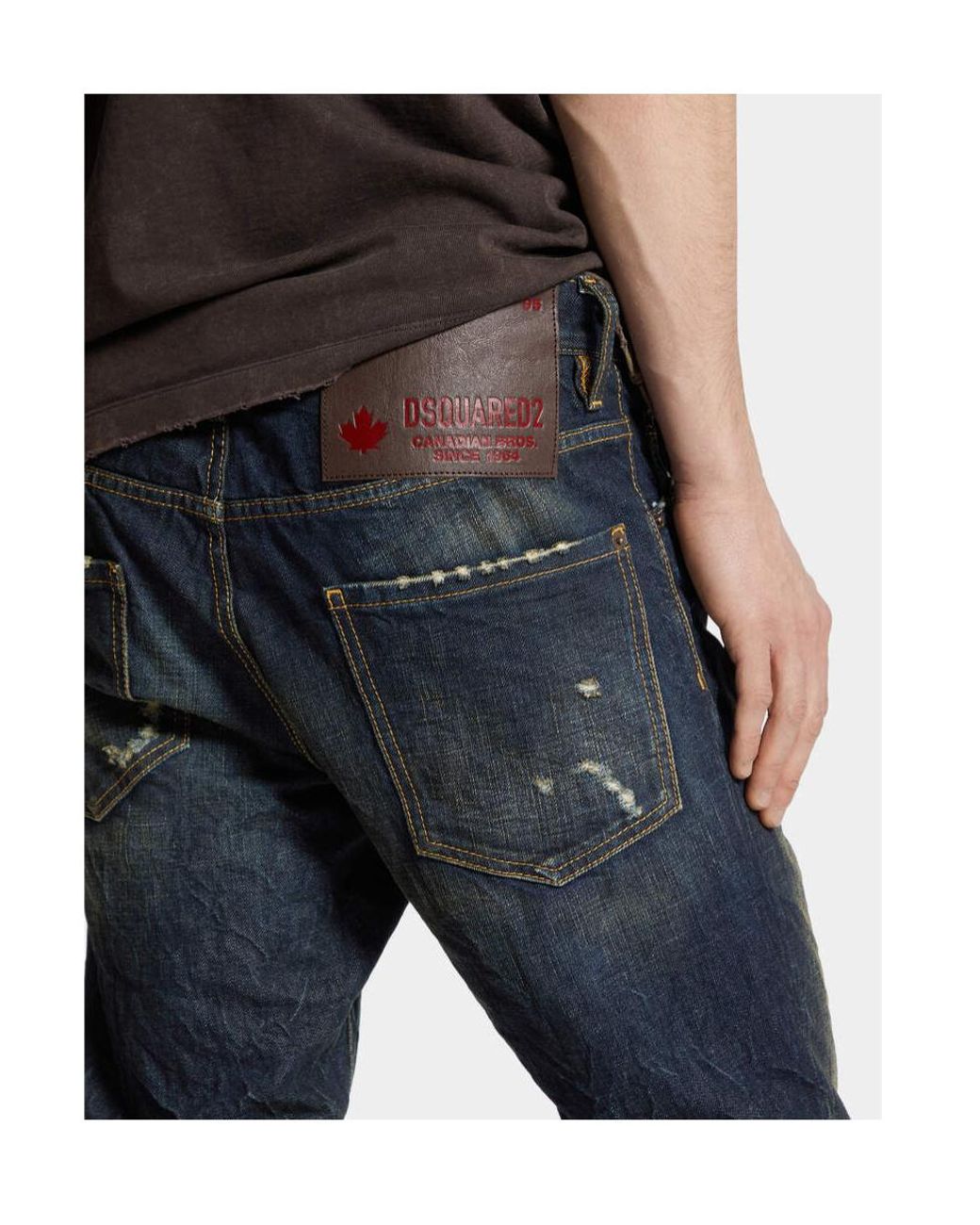 DSquared² Blue Dark Desert Dust Wash Cool Guy Distressed Jeans for men