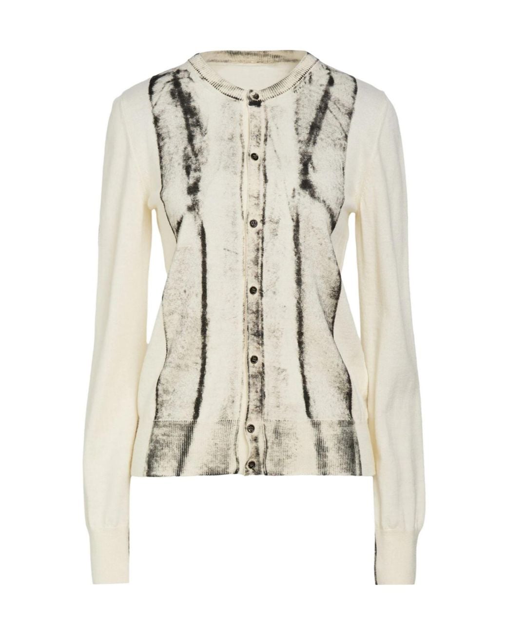 MM6 by Maison Margiela White Solid-Colored Knit Cardigan