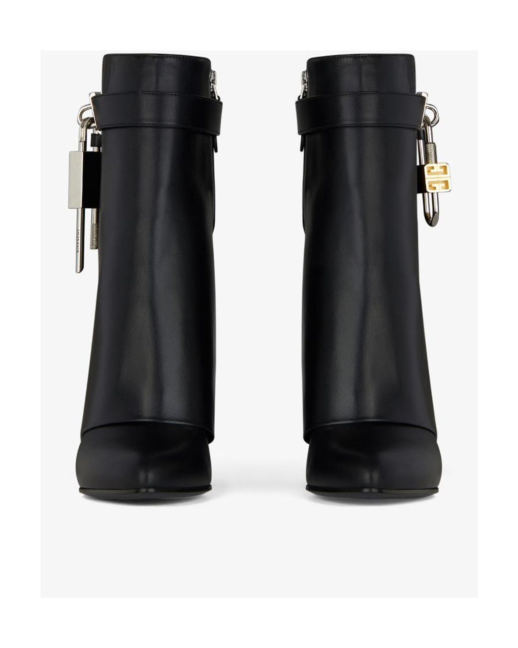 Givenchy Black Shark Lock Pointed Toe Ankle Boots