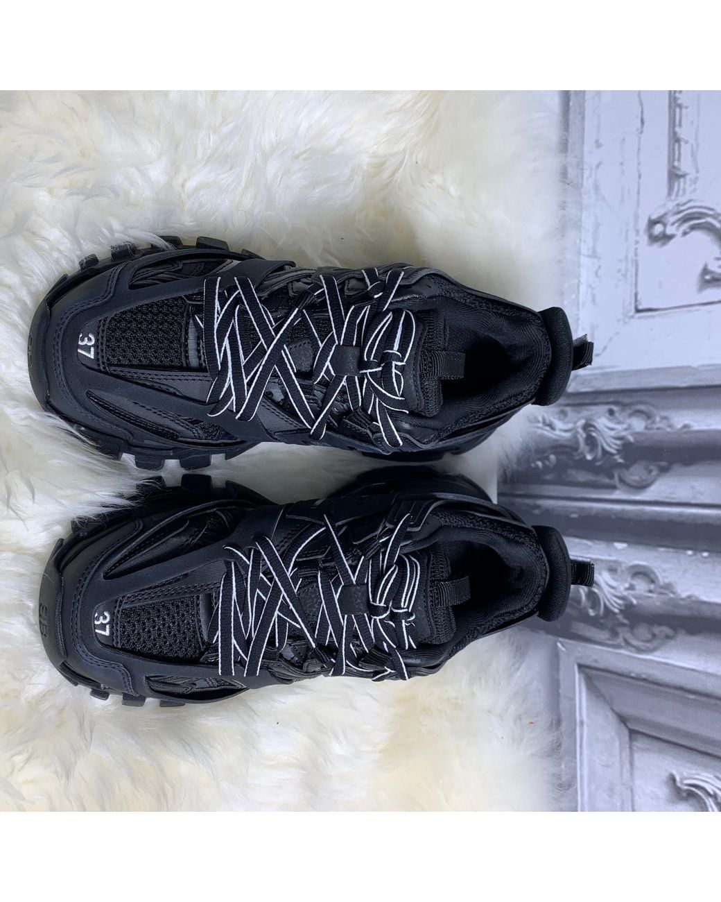 Balenciaga Black Track Lace-Up Sneakers for men