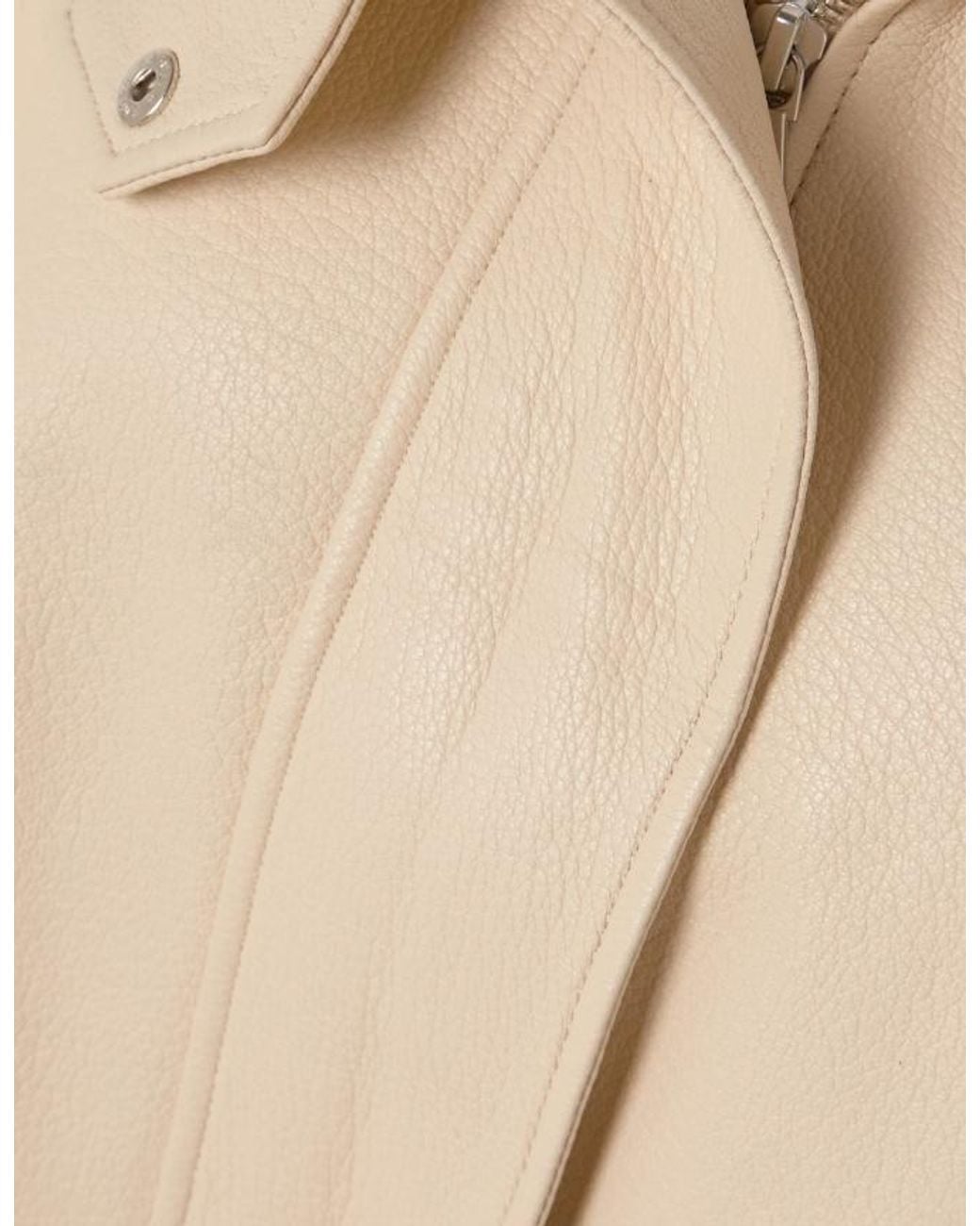Nour Hammour Natural Pia Leather Bomber Jacket