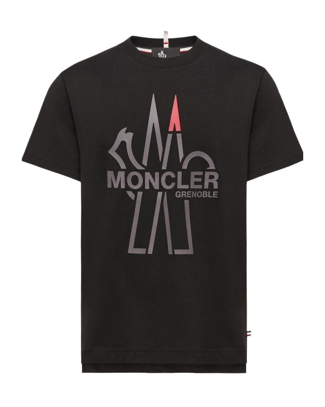 Moncler Black Grenoble Logo-Printed Crewneck T-Shirt for men