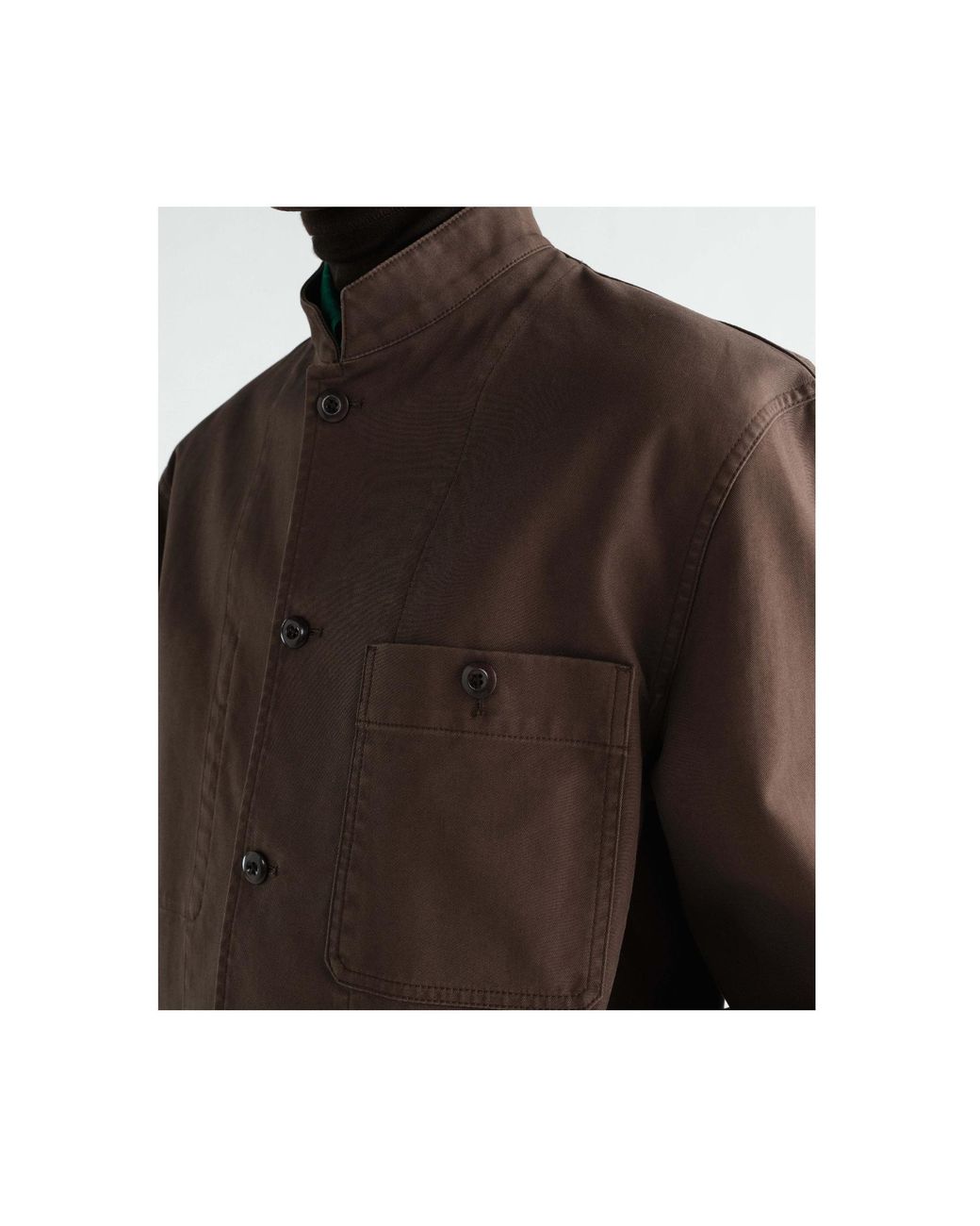 Lemaire Brown Stand Collar Jacket for men