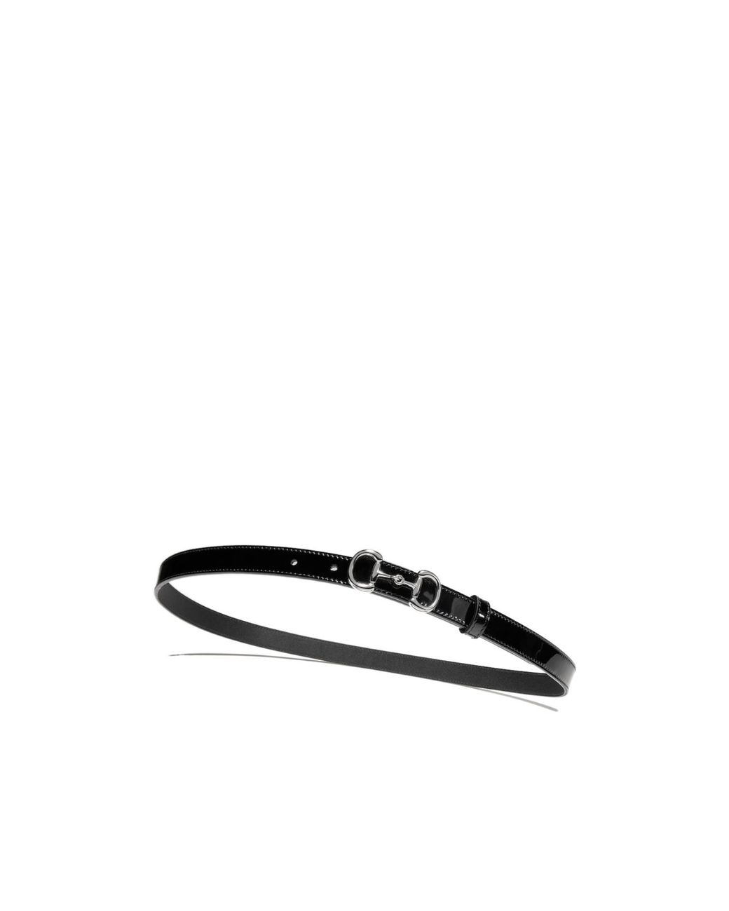 Gucci Black Thin Belt With Horsebit Buckle