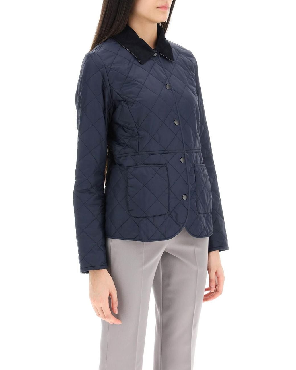 Barbour Black Deveron Quilted Buttoned Jacket