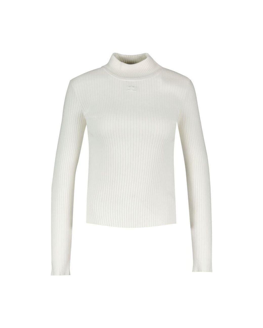Courreges White Courrèges High Neck Knitted Jumper