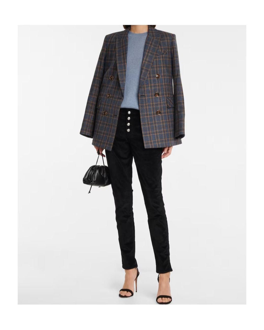 Veronica Beard Black Multi-Button Denim Trousers