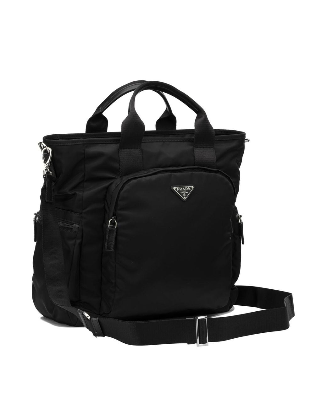 Prada Black Re-Nylon And Saffiano Leather Tote Bag for men