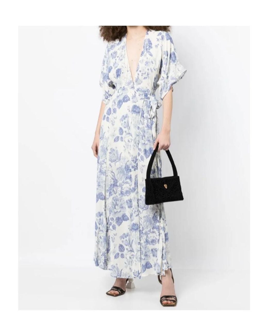 Reformation White Winslow Floral-Print Maxi Dress