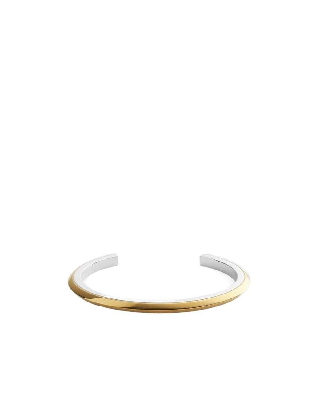 Bottega Veneta White Stack Cuff Bracelet for men