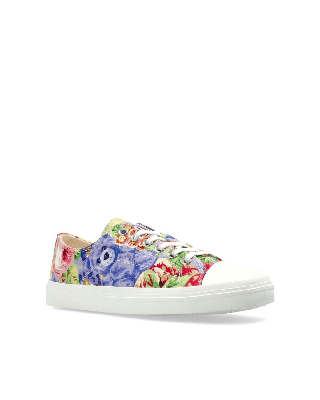 Moschino Blue Teddy Bear Printed Lace-Up Sneakers