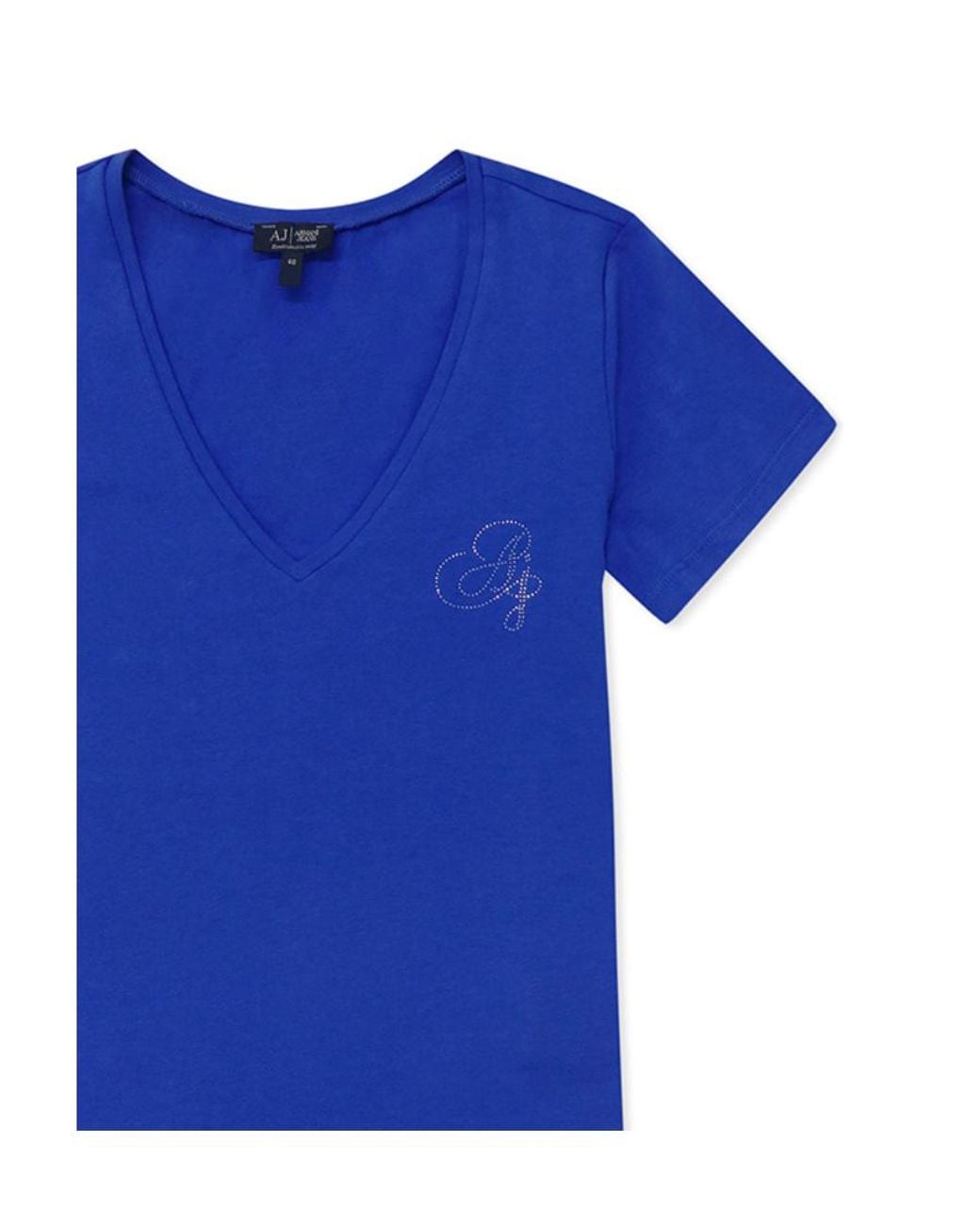 Armani Jeans Blue V-Collar T-Shirt