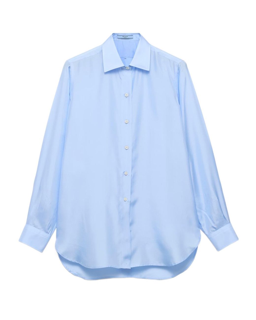 Prada Blue Silk Poplin Shirt