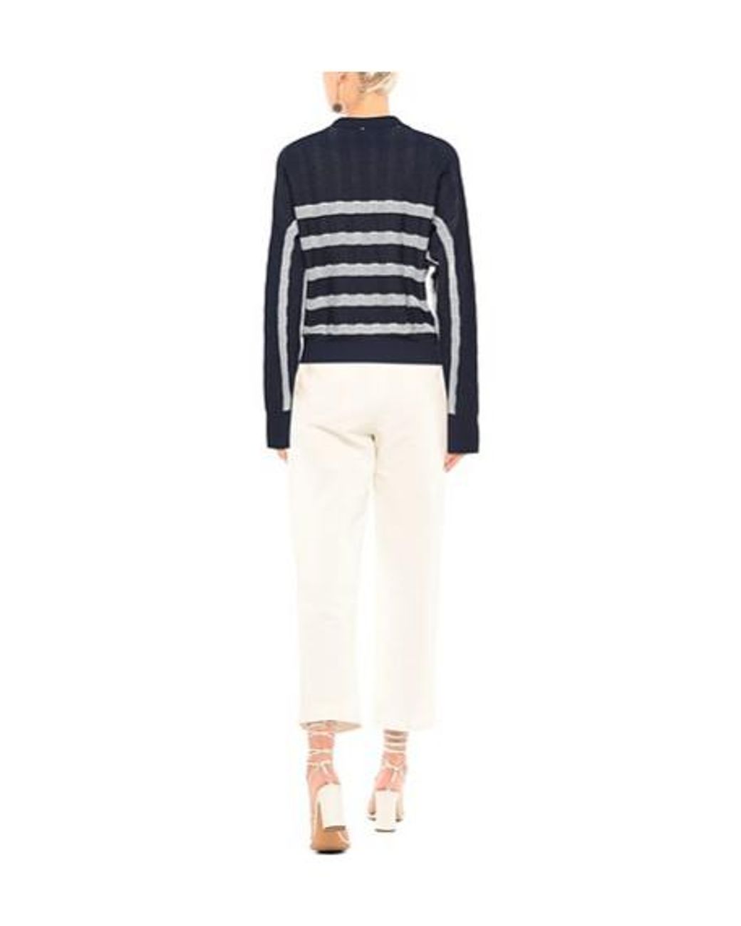Sportmax Blue Lightweight Striped Knit Top