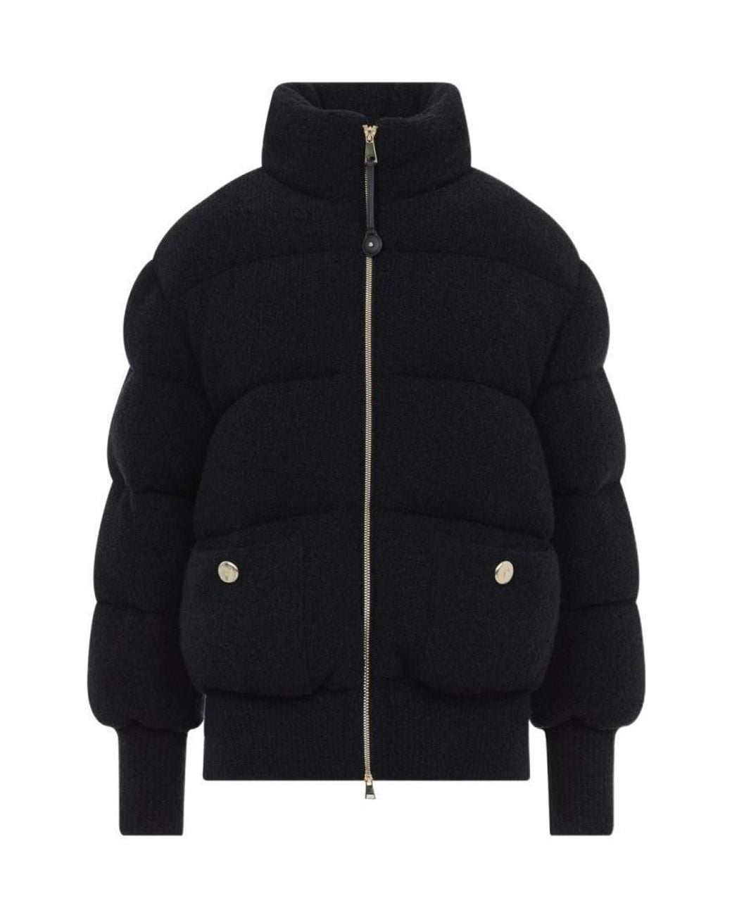 Moncler Blue Stand-Collar Quilted Down Jacket